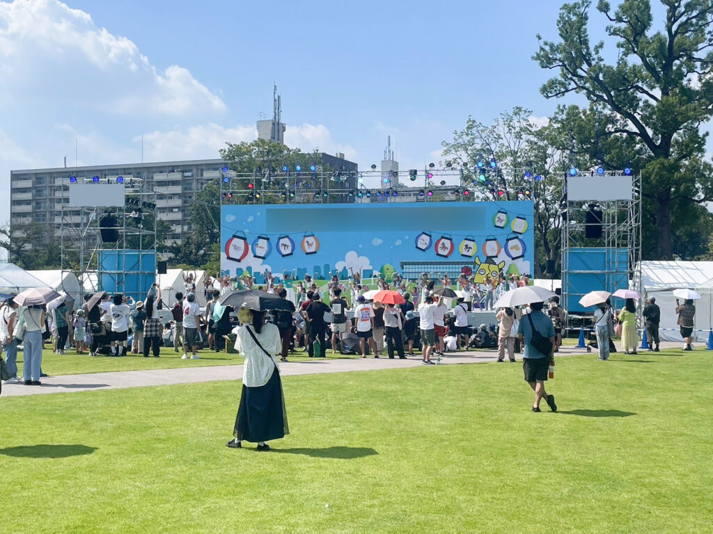 東京都世田谷区のお祭りでステージ設営